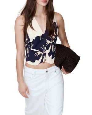 Mango Floral Print Vest - White