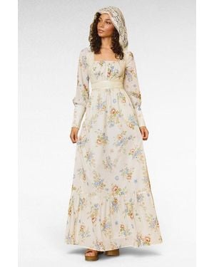 ModCloth Carol Hooded Maxi Dress, X Gunne Sax - Natural