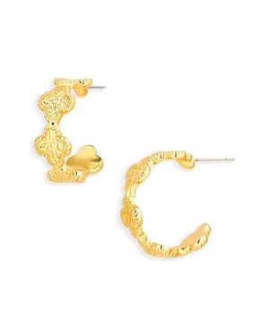 Karine Sultan Molten Clover Hoop Earrings - Metallic
