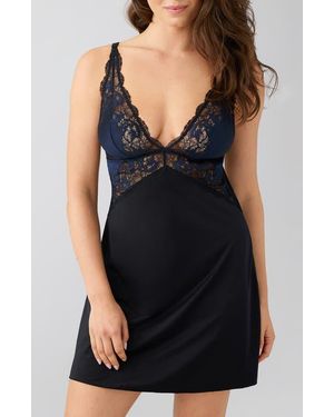 Wacoal Modern Affair Lace Trim Chemise - Black