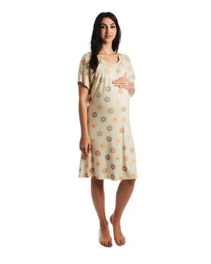 Everly Grey Rosa Maternity/Nursing Hospital Gown - Natural