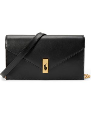 Polo Ralph Lauren Polo Id Chain Leather Crossbody Wallet - Black