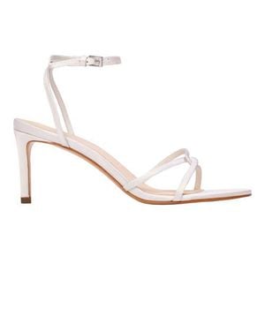 Black Suede Studio Miley 70 Satin Sandal - White