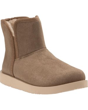 Revitalign Fireside Faux Fur Lined Leather Bootie Slipper - Brown