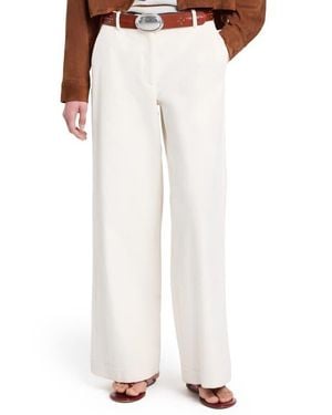 Twp Dylan Stretch Cotton Corduroy Wide Leg Pants - White