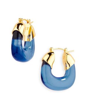 Lizzie Fortunato Mini Organic Hoops in Marbled Blue Lace main image 1