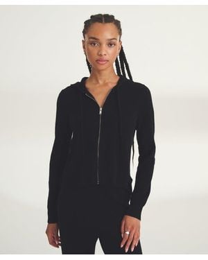 NAADAM Signature Cashmere Cropped Zip Up Hoodie - Blue