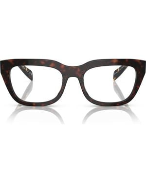 Prada 54Mm Rectangular Optical Glasses - Black