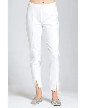 Apny Split Hem Pull-On Crop Slim Pants - White