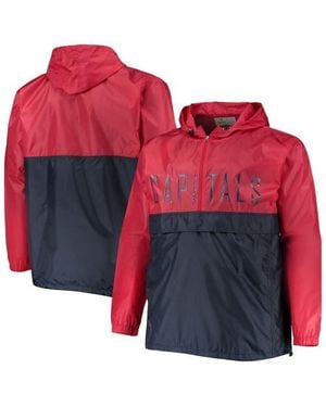 Profile Washington Capitals Big & Tall Anorak Half-Zip Pullover Hoodie - Red
