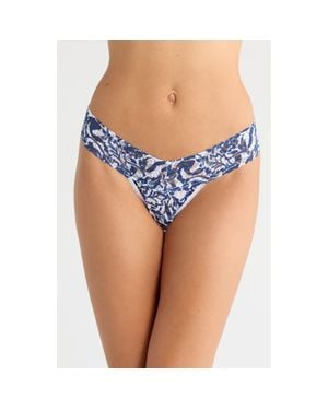 Hanky Panky Print Low Rise Thong - Blue