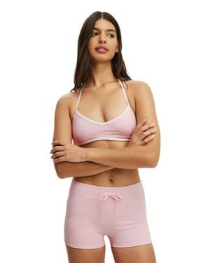 Cotton On Active Ultra Soft Halter Open Back Crop - Red