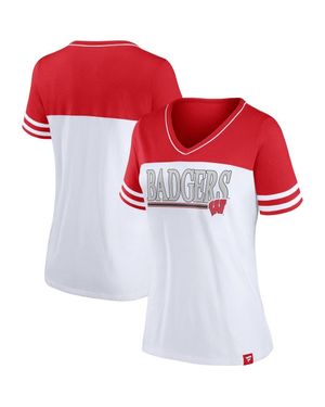 Profile Wisconsin Badgers Plus Size Field Game V-Neck T-Shirt - Red