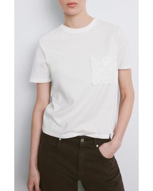 Mango Embroidered Cotton T-Shirt - White