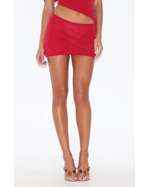 Tiger Mist Cobi Sparkle Low Rise Miniskirt - Red