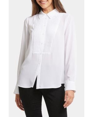 NYDJ Tuxedo Button-Up Shirt - White