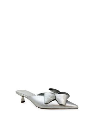 Shu Shop Nell Pointed Toe Kitten Heel Mule - White