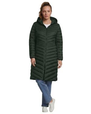 Lands' End Ultralight Packable Long Down Coat - Green