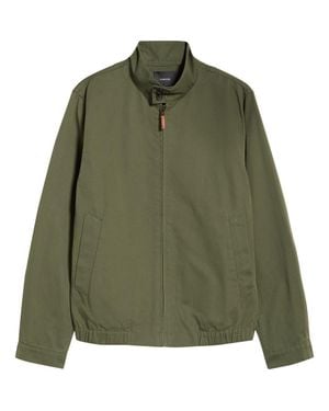 Vince Cotton & Linen Bomber Jacket - Green