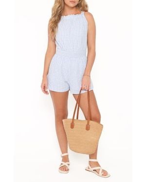 Petal & Pup Felicity Gingham Romper - White