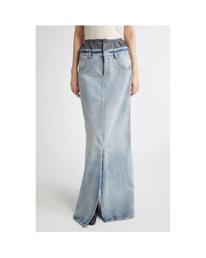 Maison Margiela Denim Anonymity Of The Lining Skirt in Blue