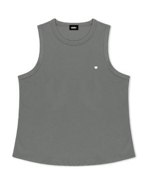 Alix Lil Heart Cotton Jersey Tank - Gray