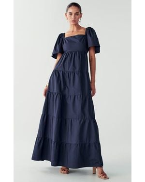 Willa Zelda Tiered Dress - Blue