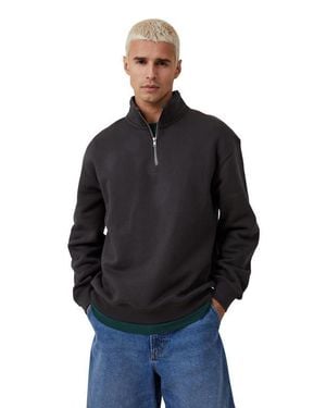 Cotton On 1/4 Zip Fleece - Blue