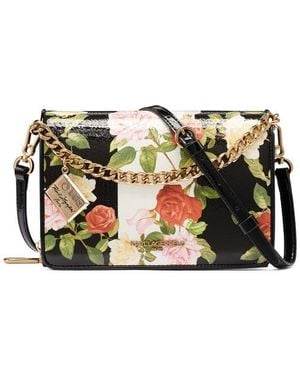 KARL LAGERFELD Lourdes Patent Floral Print Crossbody - Metallic