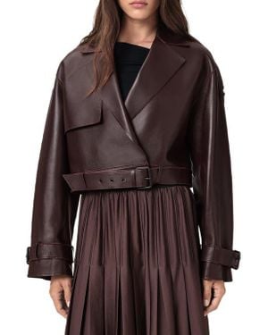 AllSaints Ophelia Bonded Leather Jacket - Brown