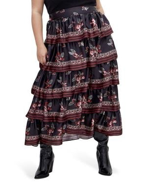 City Chic Drama Ruffle Tiered Maxi Skirt