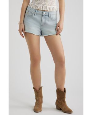 BP. Festival Fray Hem Denim Shorts - Blue