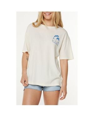 Roxy Sunset Dreams Oversize Cotton Graphic T-Shirt - Gray