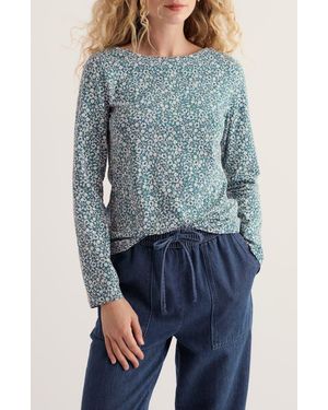 Seasalt Cornwall Easel Long Sleeve Organic Cotton T-Shirt - Blue