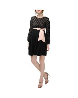 Kimi + Kai Macy Polka Dot Lace Maternity Dress - Black