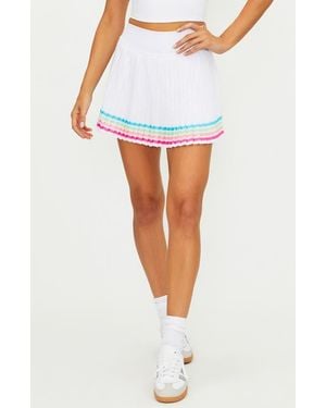 Beach Riot Analie Pleated Miniskirt - White