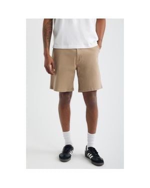 Saint Studio Del Mar Flat Front Stretch Twill Chino Shorts - Natural