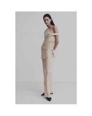 H&M Skirt-Layered Satin Pants - Gray