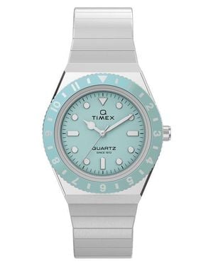 Timex Q Mini 30Mm Stainless Steel Expansion Band Watch - Blue