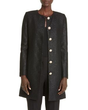 St. John Sequin Knit Three Quarter Jacket - Black