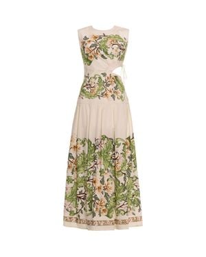 Agua Bendita Otoño Anhelo Midi Dress - Metallic