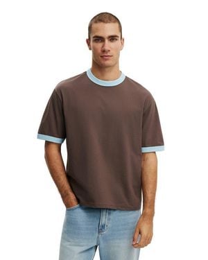 Cotton On Cropped Fit T-Shirt - Brown