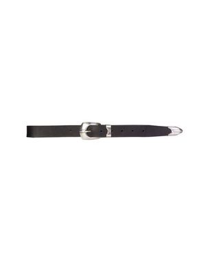 Black Suede Studio Neve Belt - White