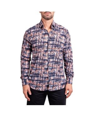 Maceoo Fibonacci Ascension Contemporary Fit Button-Up Shirt - Red