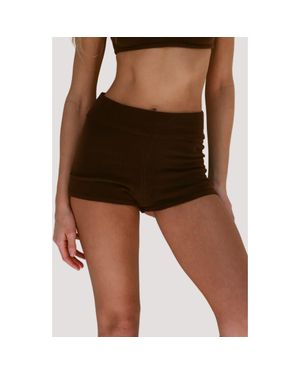 Stone Fox Roma Knit Shorts - Brown