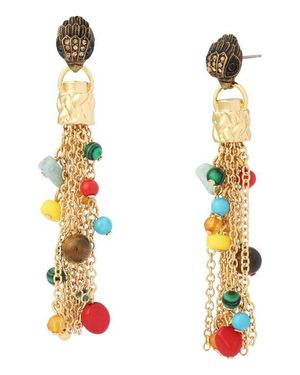 Kurt Geiger Pavé Bead Tassel Chandelier Drop Earrings - White