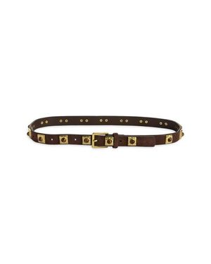 Treasure & Bond Dolly Stone Detail Leather Belt - Brown