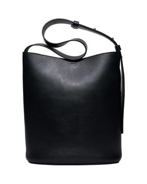 LIE STUDIO Norma Leather Bucket Tote - Black