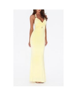 Tiger Mist Zeneva Twist Front Evening Dress - Yellow