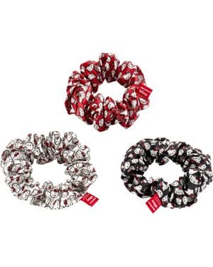BLISSY 3-Pack Silk Scrunchies - Red
